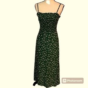 box pleated midi dress Women's Kame A-line Box Pleated Linen Cotton Midi Dress S/M/L/Customize Beige MEAN BLVD Beige / Customize